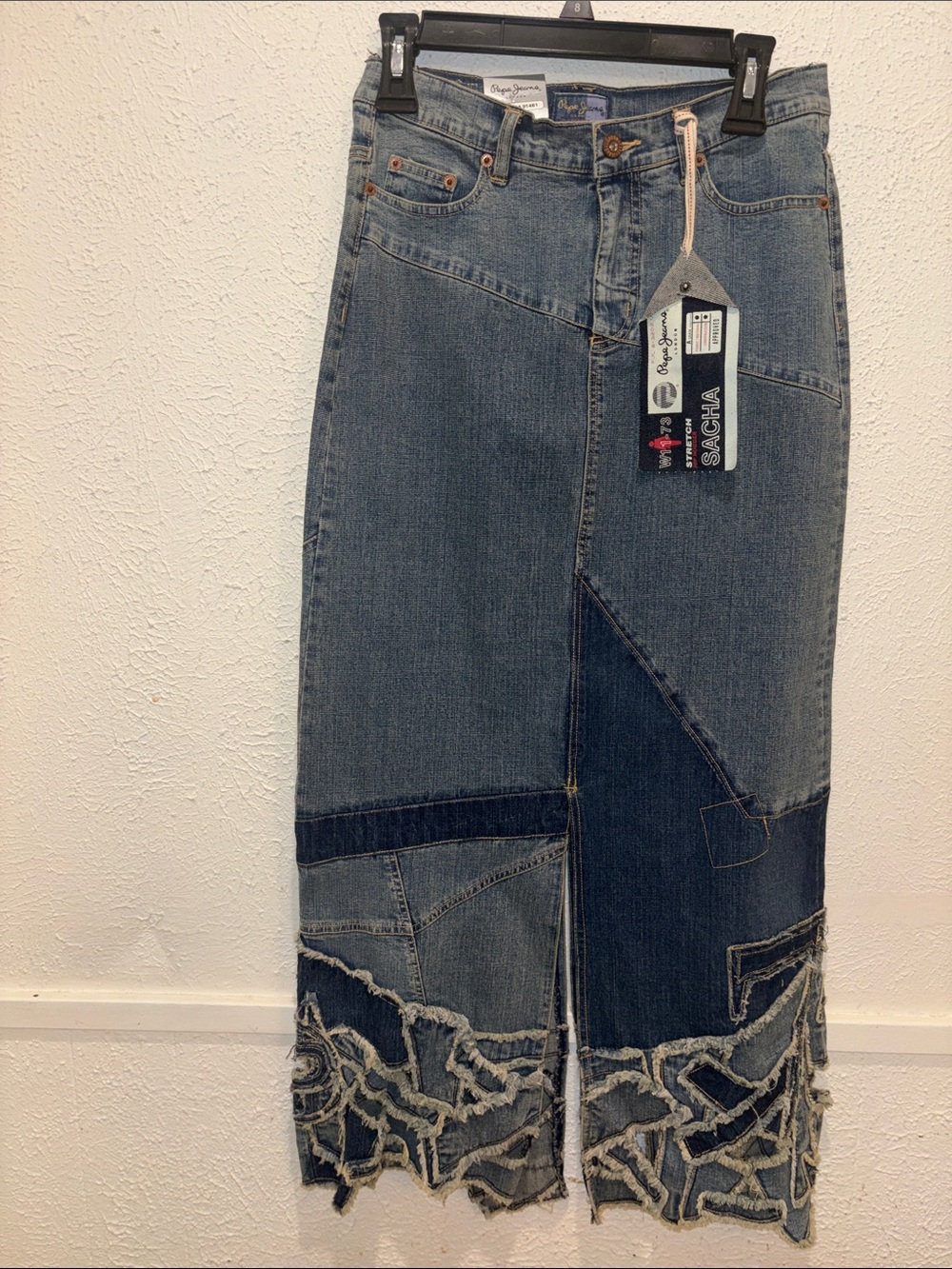 Pepe Jeans Blue Denim Patch Label Skirt